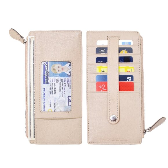 Women Leather Slim Card Wallet - Picture 5 of 7